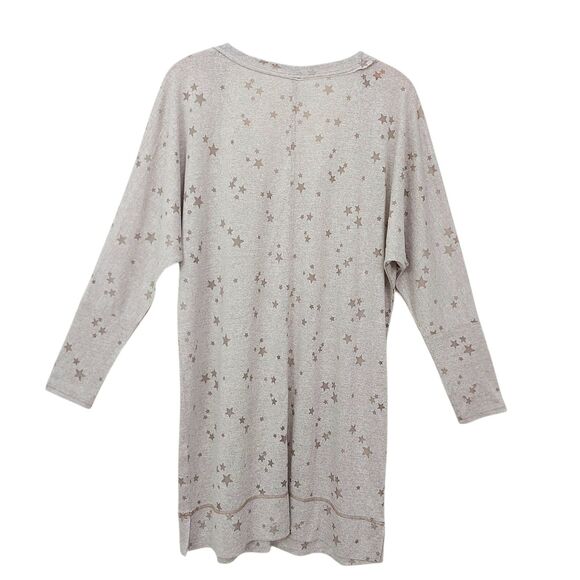 Free People Sleep Shirt Womens Medium Oatmeal Knit Dream Star Soft Nightgown - Picture 6 of 11